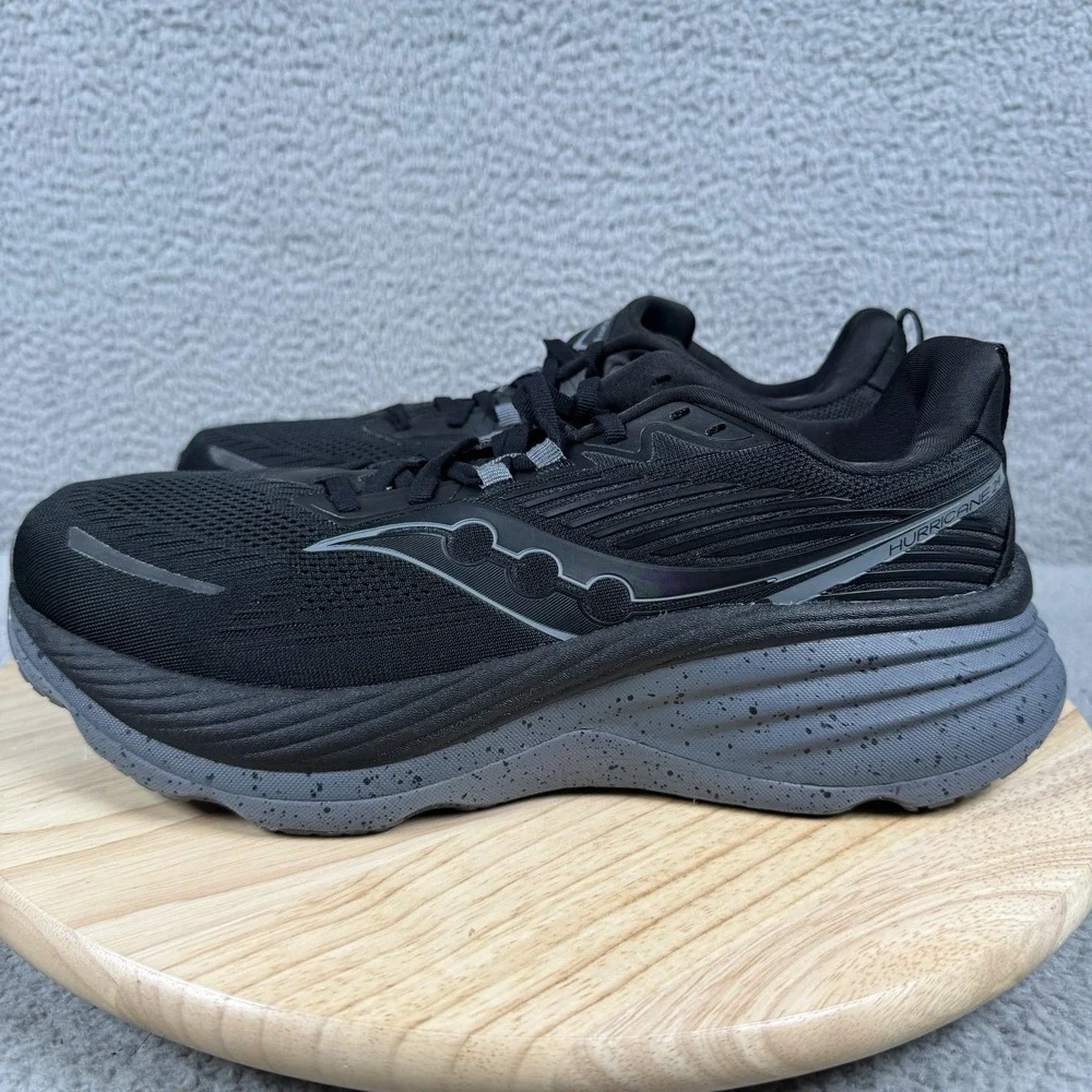 Saucony Hurricane 24 Mens Size 11 Black Shadow Road Running Shoes S20933-101
